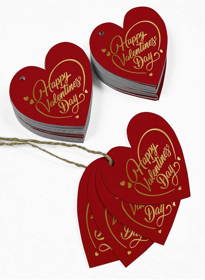 Inkdotpot Pack of 50 Happy Valentine's Day Valentine Favor Paper Tags Craft Gold Foil Hang Tags - Image 5